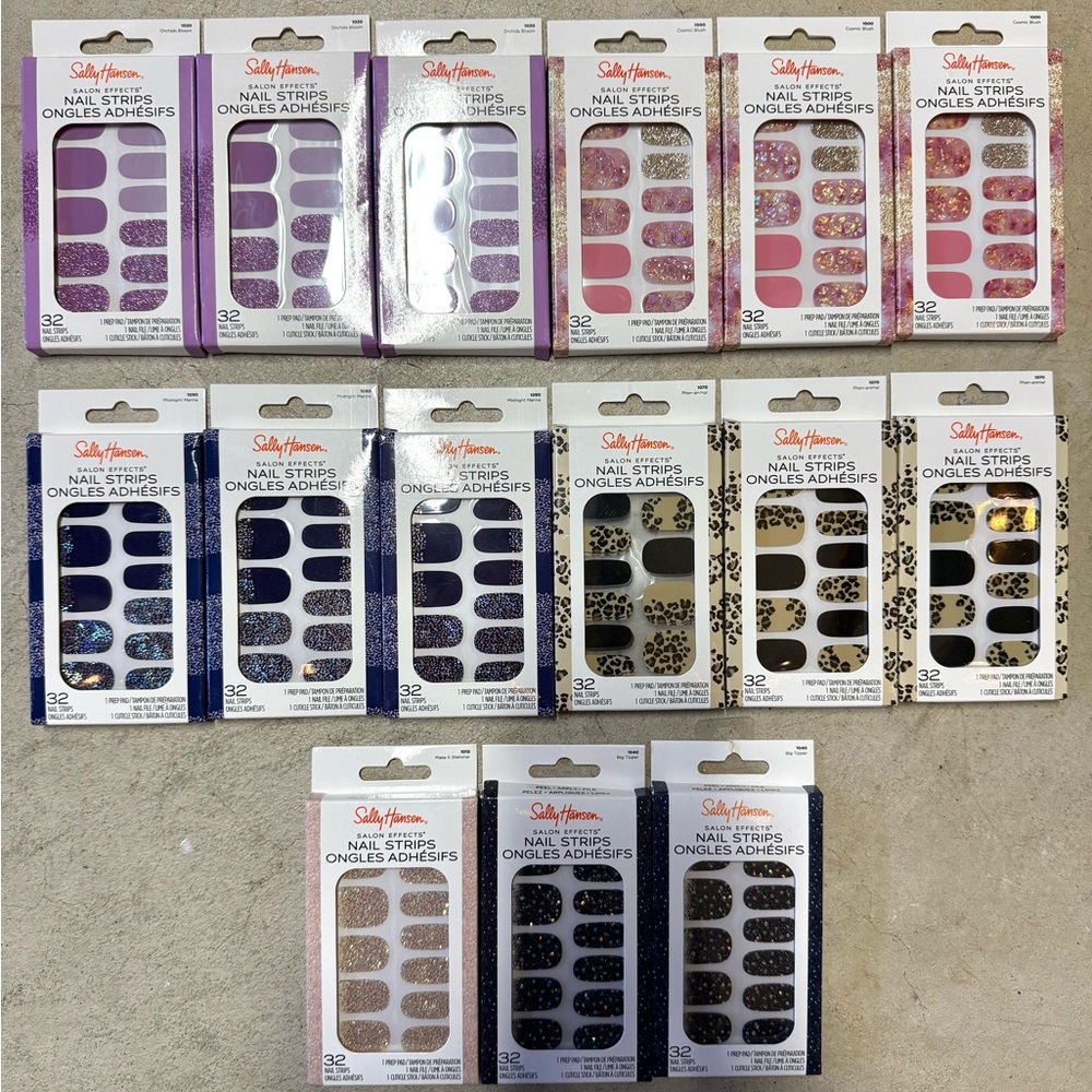 Sally Hansen Salon Effects Nail Strips - Huge Bundle of 15 new unopened boxes